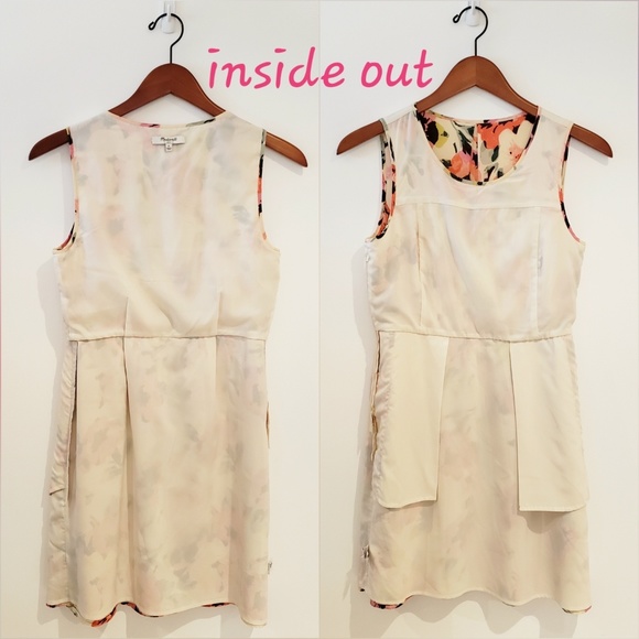 Madewell Tea Rose Floral Pleated Silk Dress - Picture 5 of 8